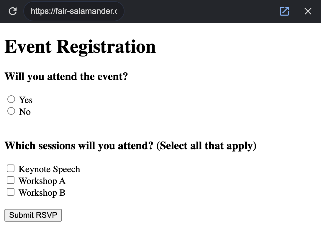 Rsvp Task Task - Build an Event RSVP Form in HTML