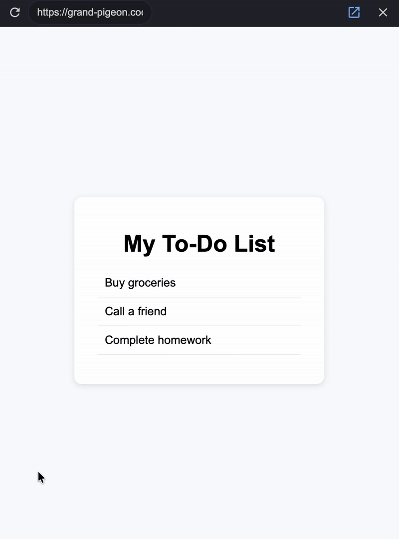 Click When Done To-Do List Click Action in Web development using JavaScript