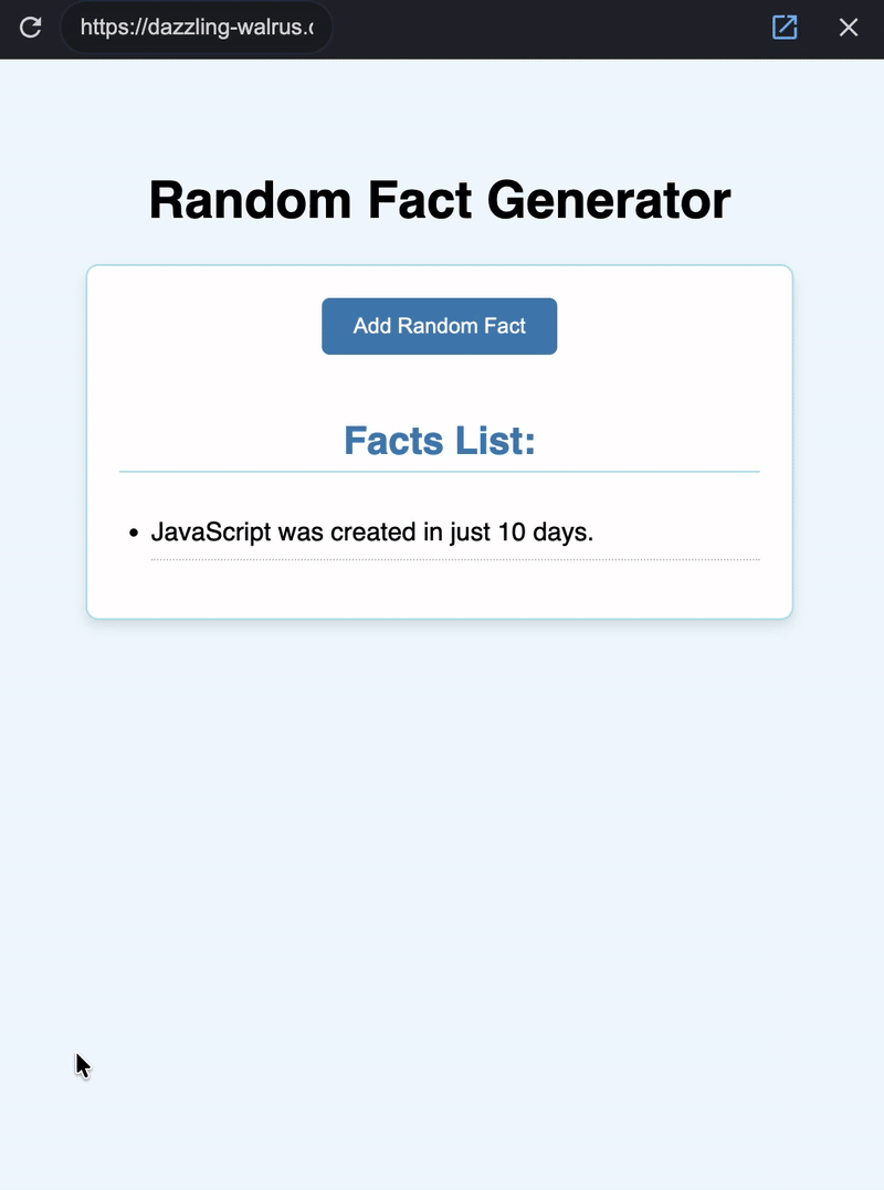 The Fact Appender in Web development using JavaScript