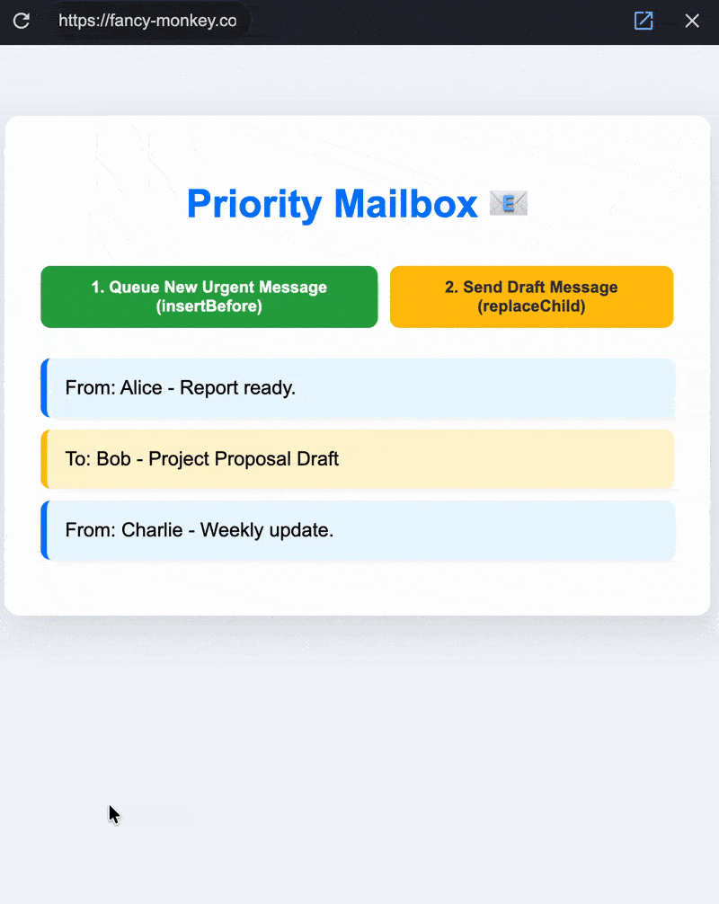 Priority Mailbox Manager in Web development using JavaScript