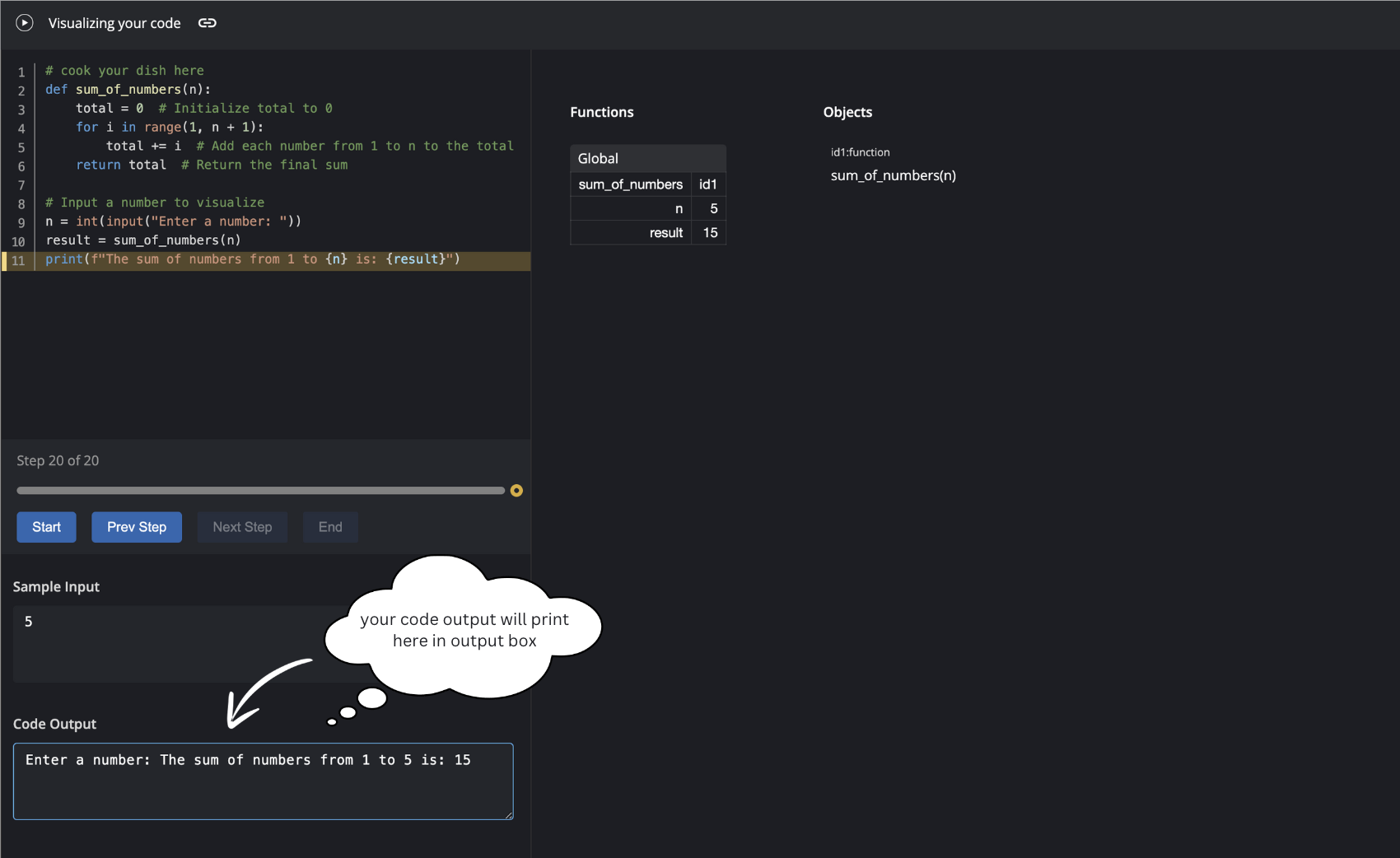 Getting Started with the Python Code Visualizer - A Simple Walkthrough