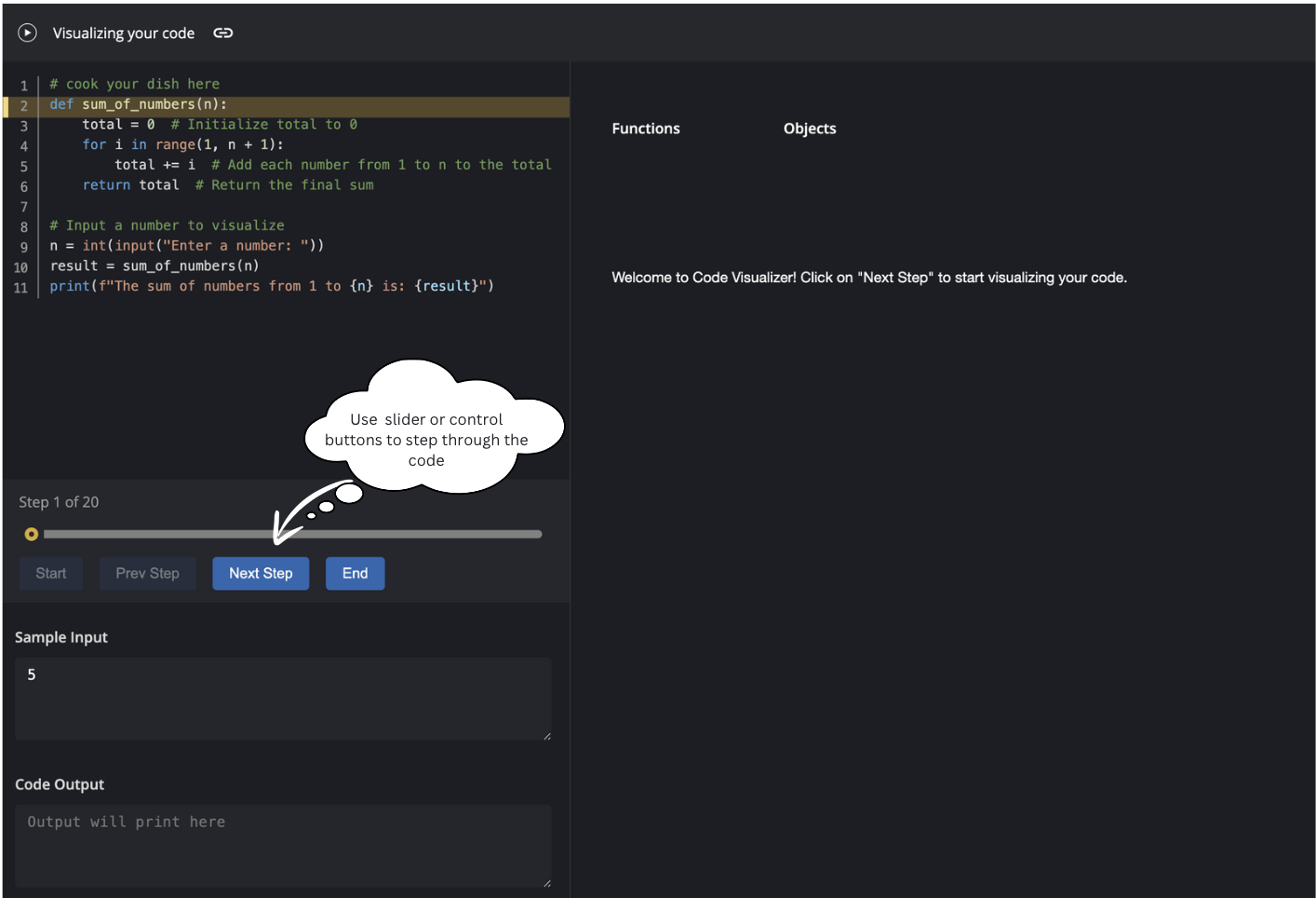 Getting Started with the Python Code Visualizer - A Simple Walkthrough