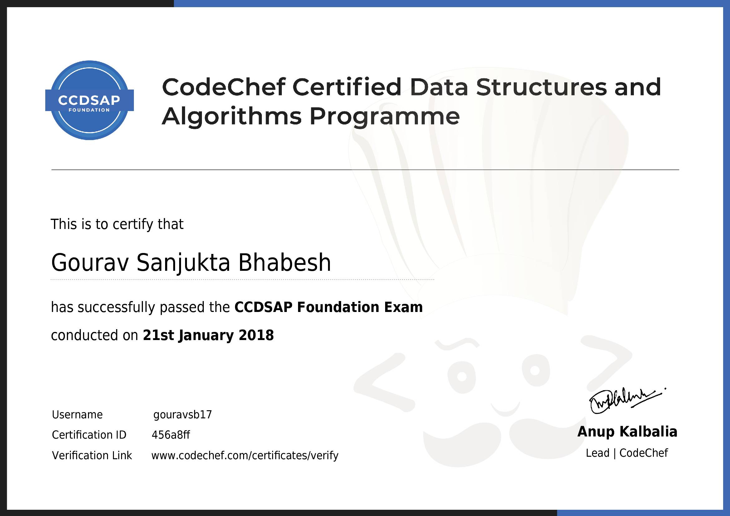 Awarded to Gourav Sanjukta Bhabesh