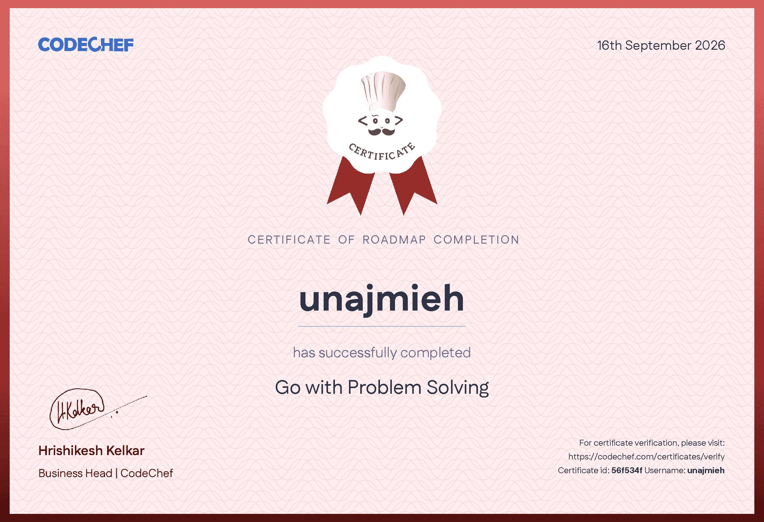Awarded to unajmieh