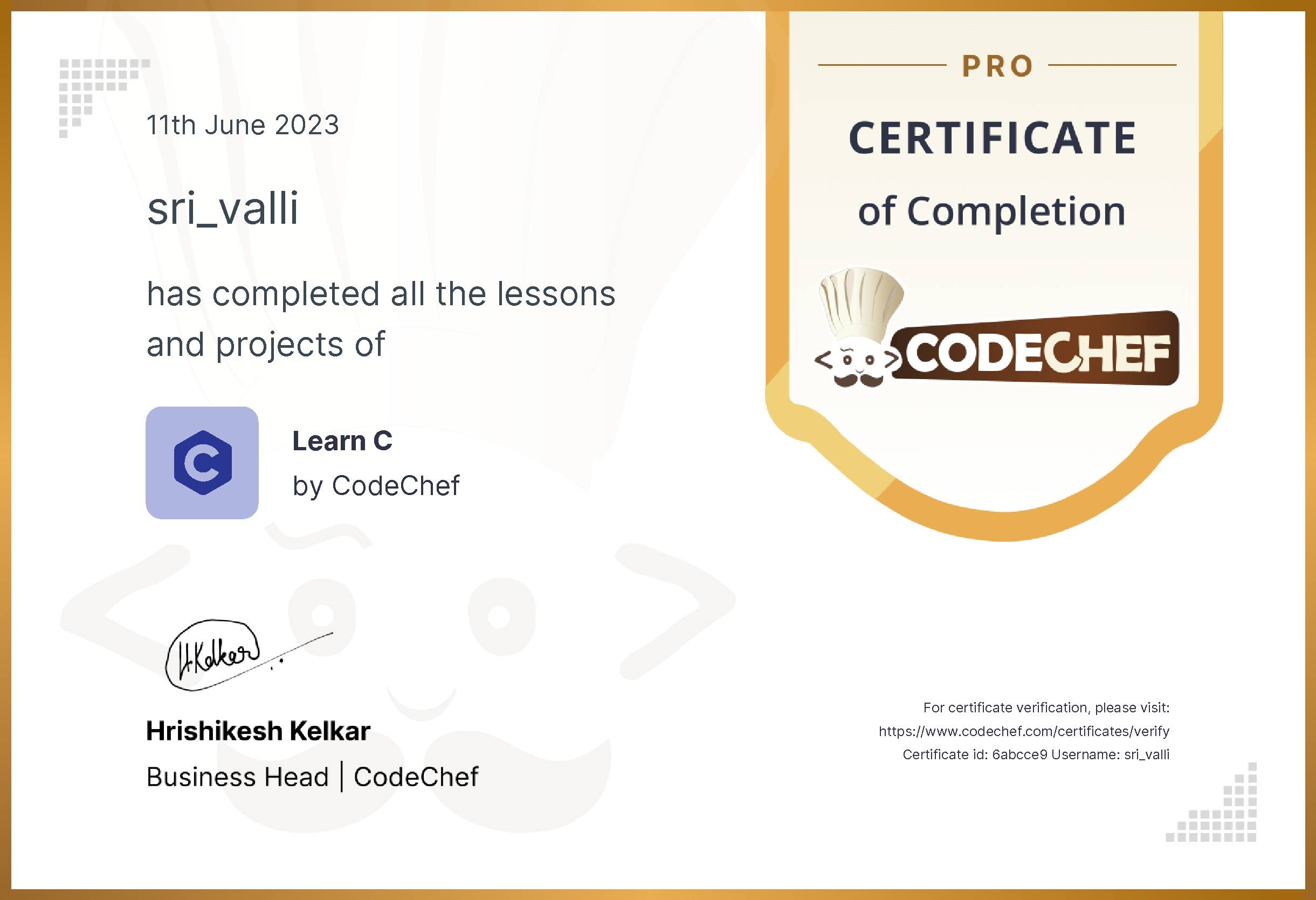 Awarded to sri_valli for completing <a href='/learn/course/c-old-old'>Learn C - Pro</a>