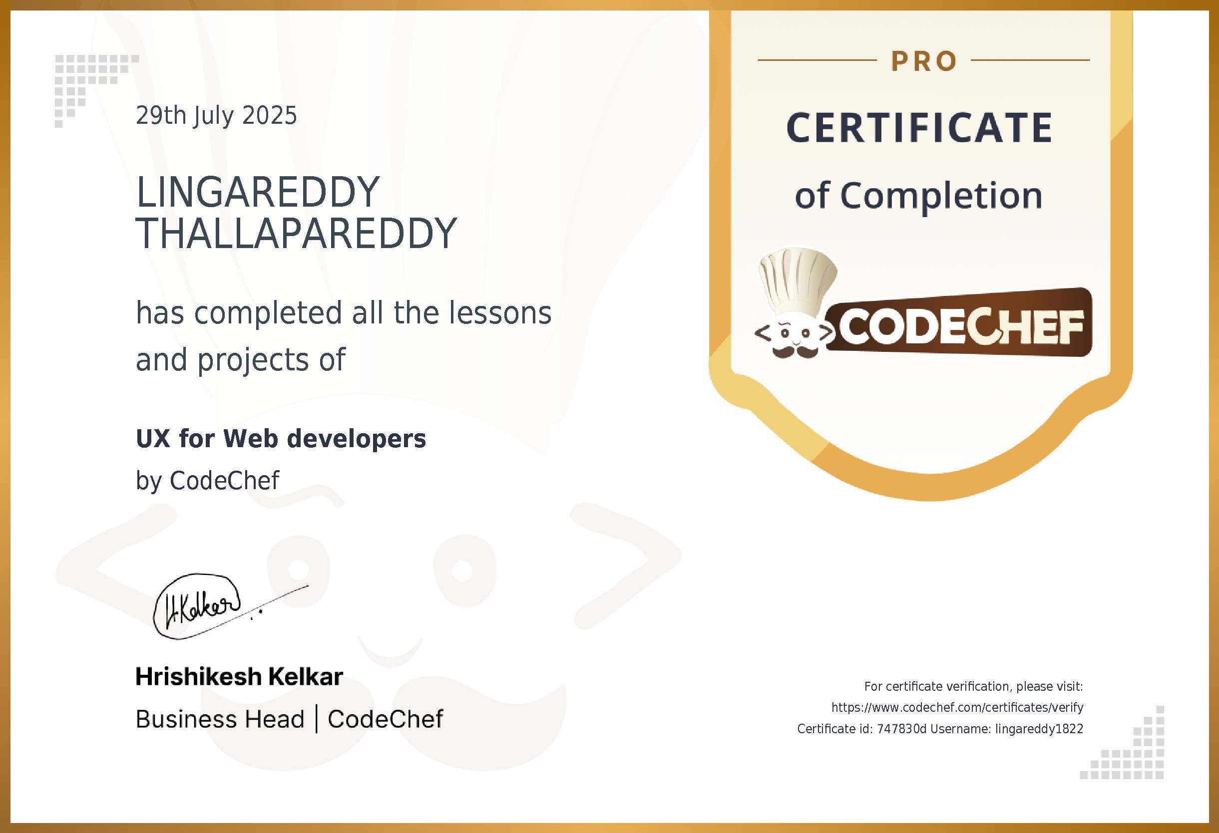 Awarded to LINGAREDDY THALLAPAREDDY for completing <a href='/learn/course/ux'>UX for Web developers</a>
