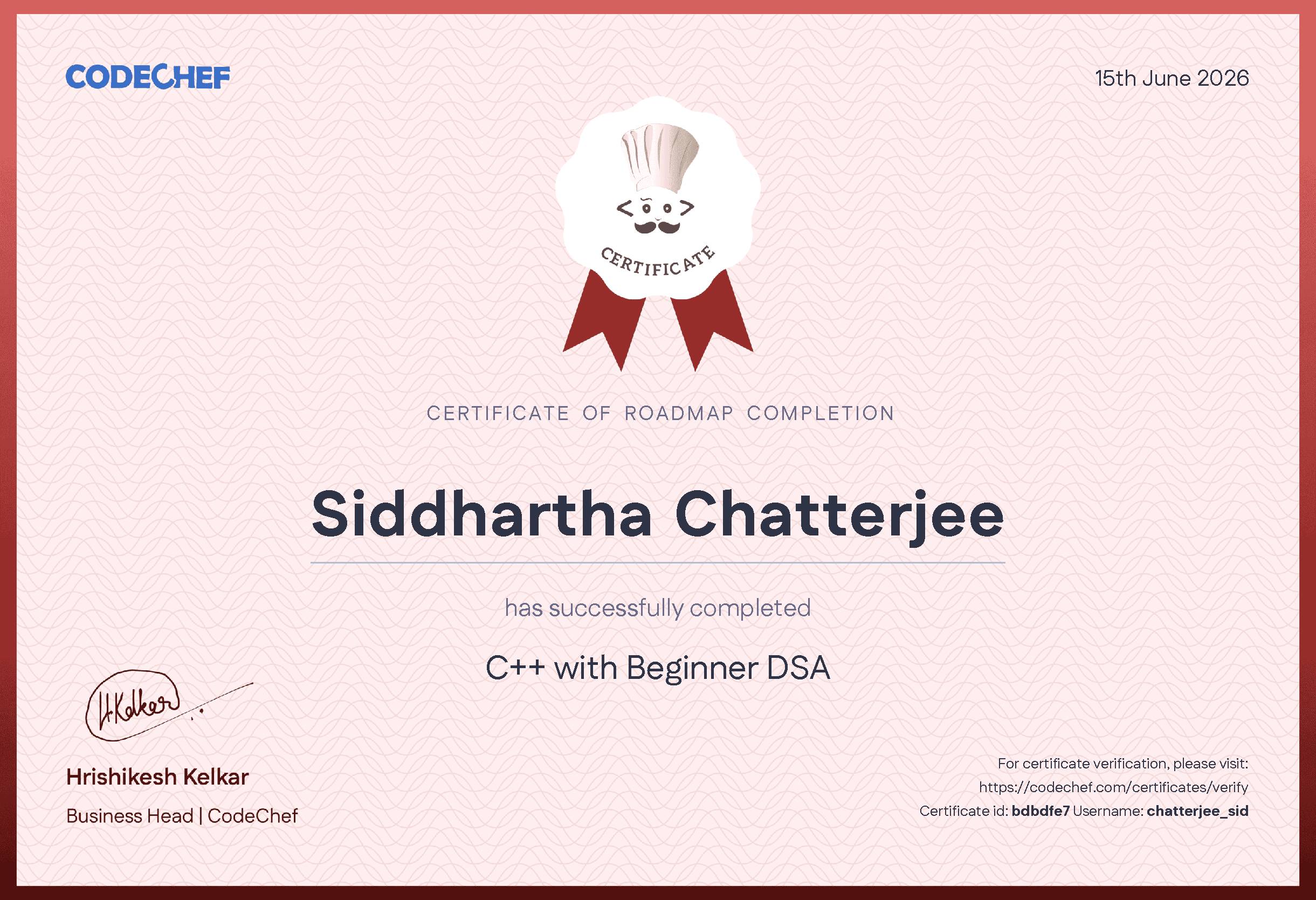 Awarded to Siddhartha Chatterjee 
