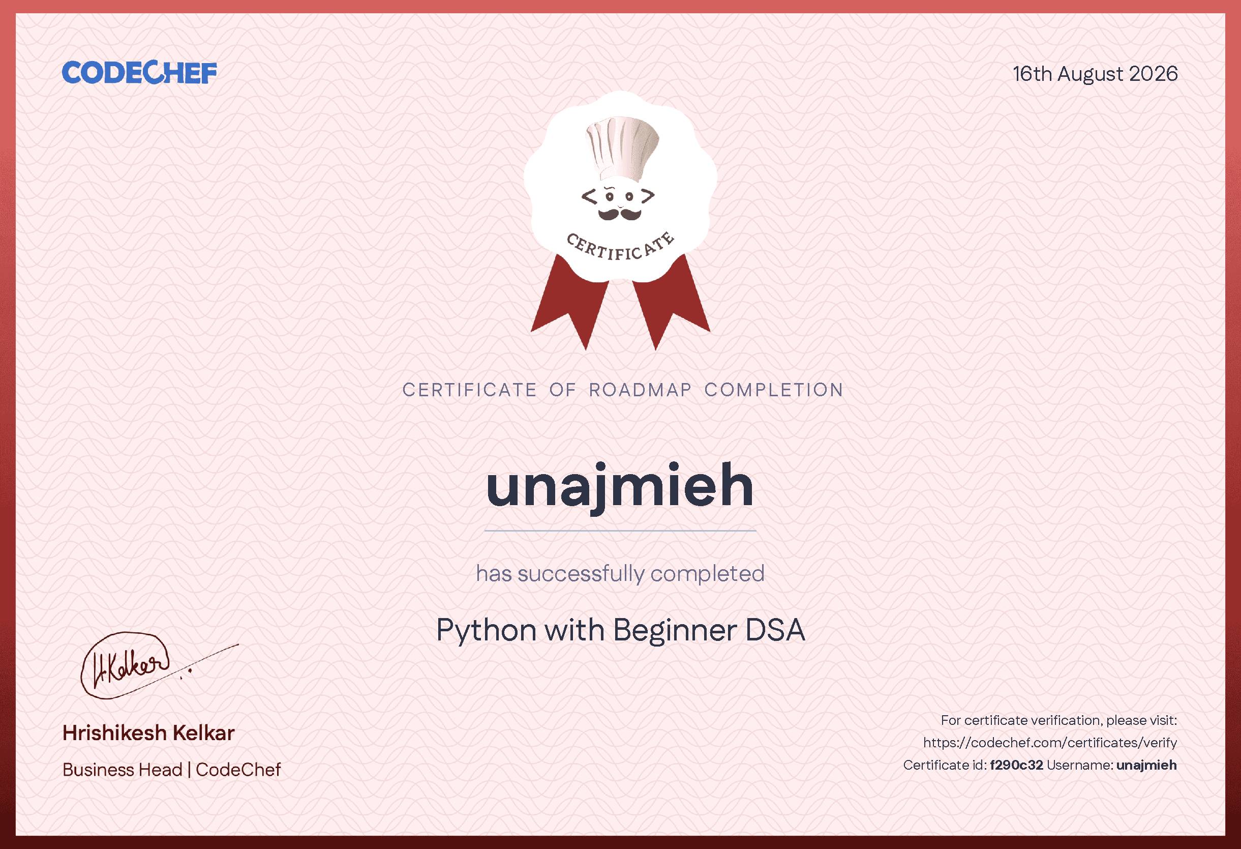 Awarded to unajmieh
